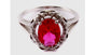 A 9ct White Gold RubyCz Ring.