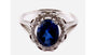 A 9ct White Gold Sapphire Cz Ring.