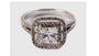 A 9ct White Gold Cz Ring.