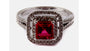 A 9ct White Gold Ruby Cz Ring.