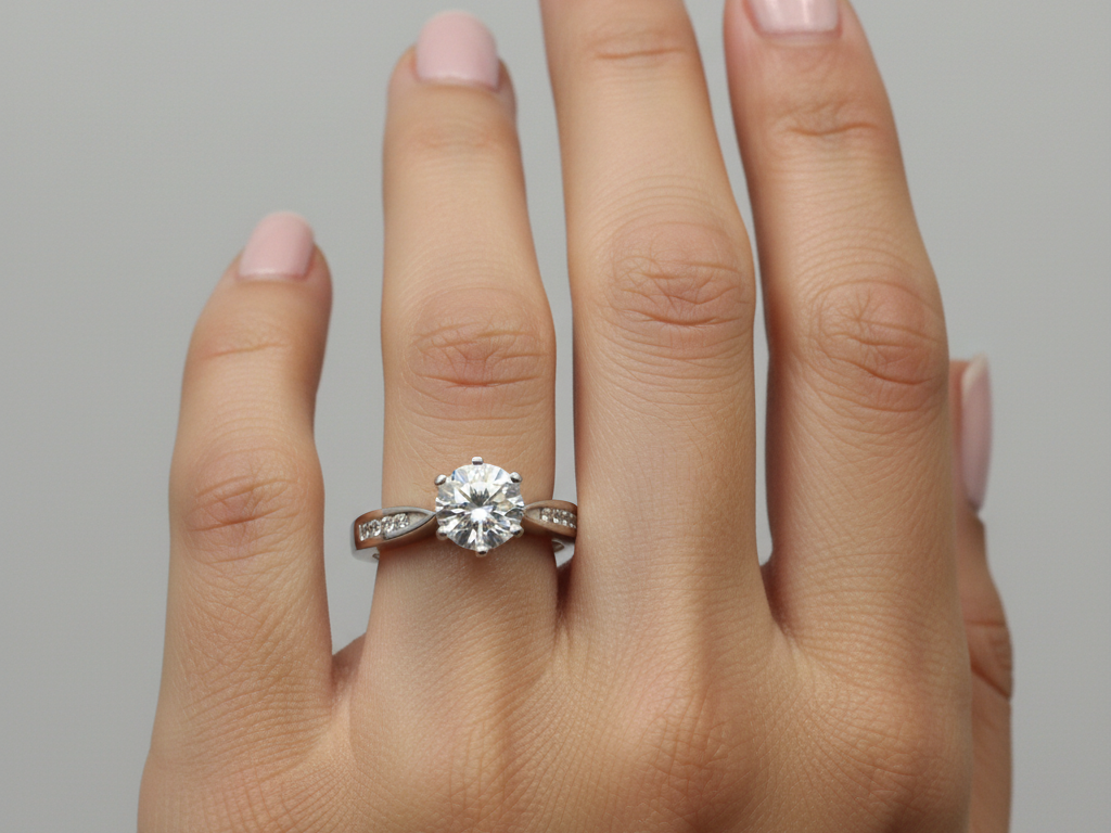 9ct White Gold Cz Ring.