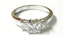 9ct White Gold Cz Ring.