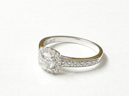 9ct White Gold Cubic Zirconia Ring