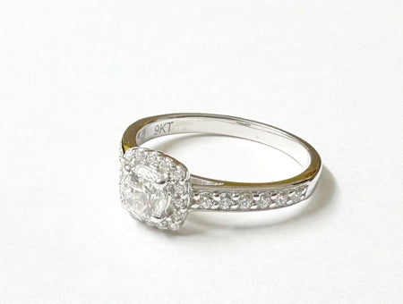 9ct White Gold Cubic Zirconia Ring