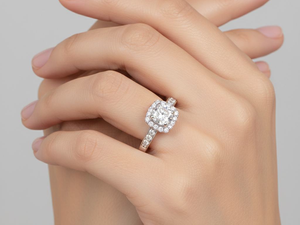 9ct White Gold Cubic Zirconia Ring