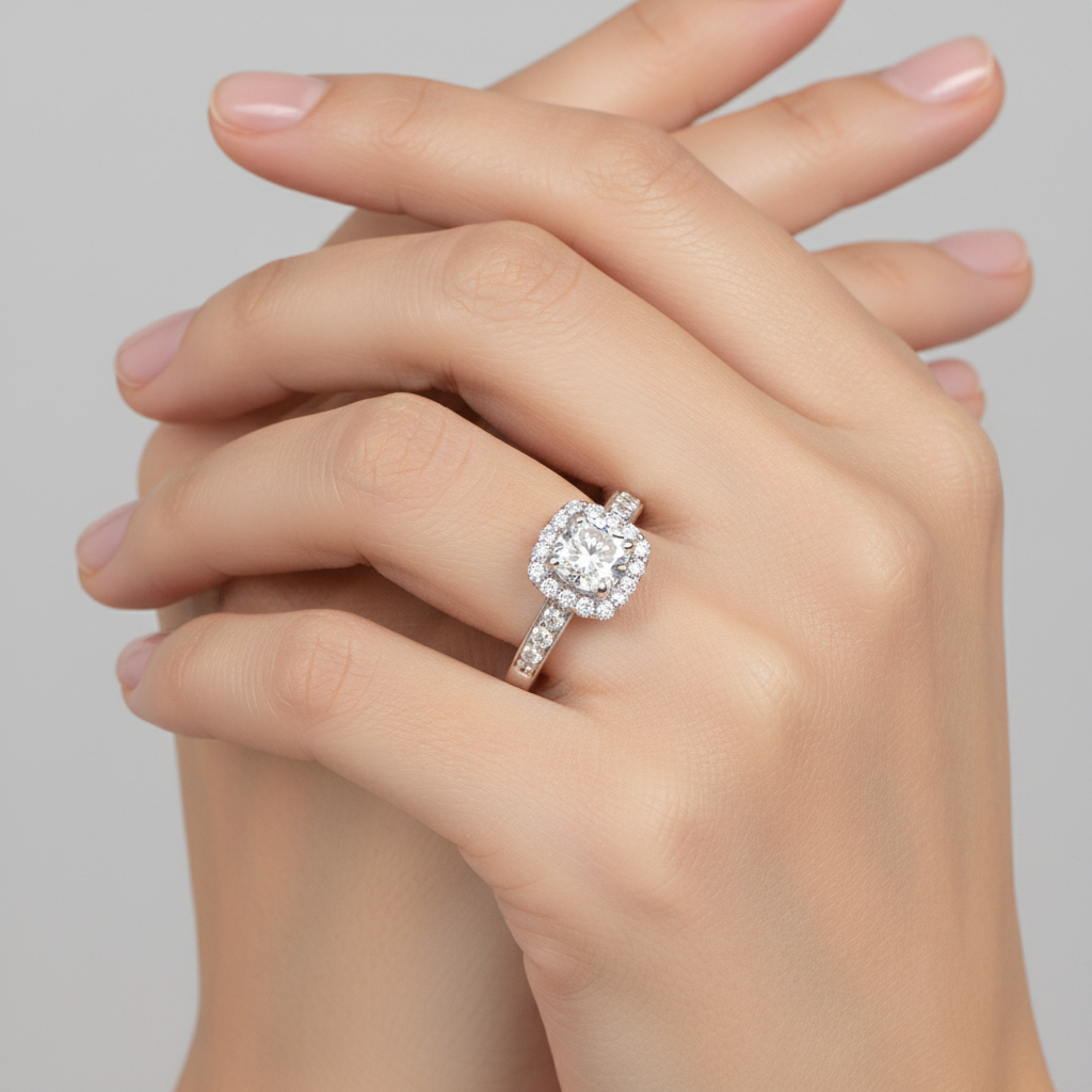 9ct White Gold Cubic Zirconia Ring