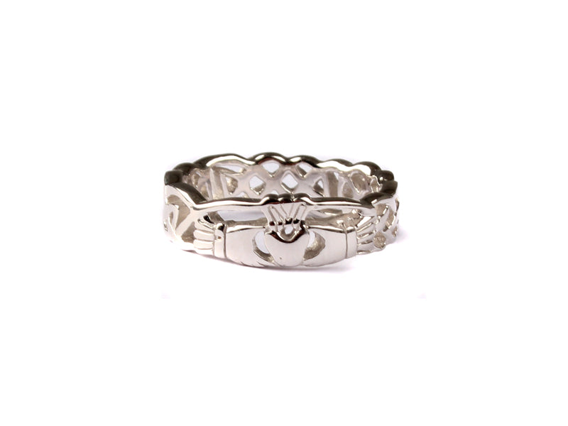 Claddagh Silver Ring with a Celtic Knot design.