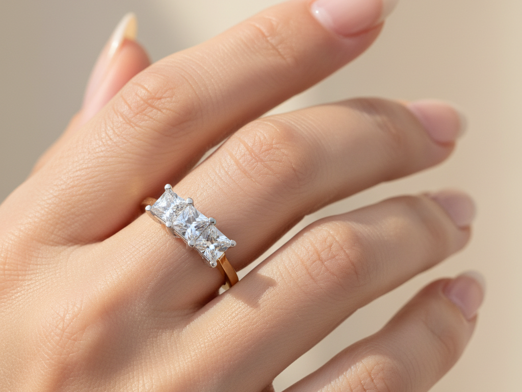 9ct Yellow Gold Cz Ring.