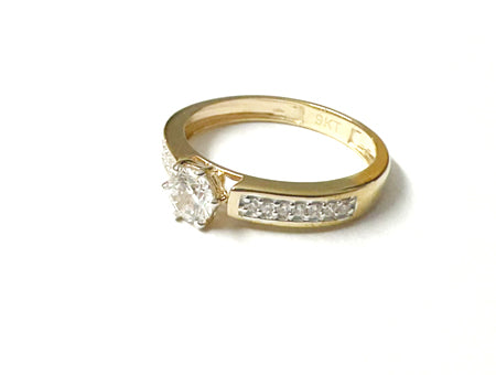 9ct Yellow Gold Cubic Zirconia Ring