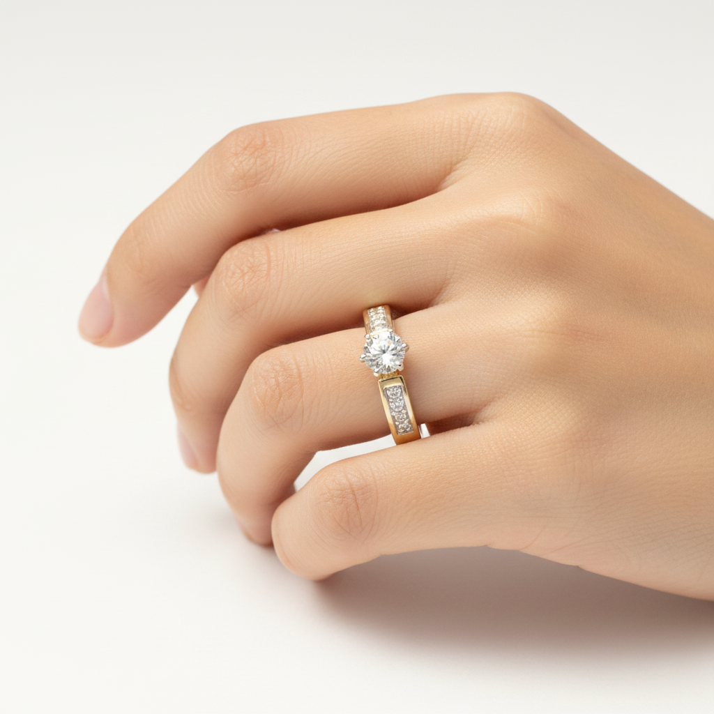 9ct Yellow Gold Cubic Zirconia Ring