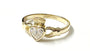 9 CT Yellow Gold White Cz Claddagh Ring