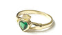 9 CT Yellow Gold Green Cz Claddagh Ring