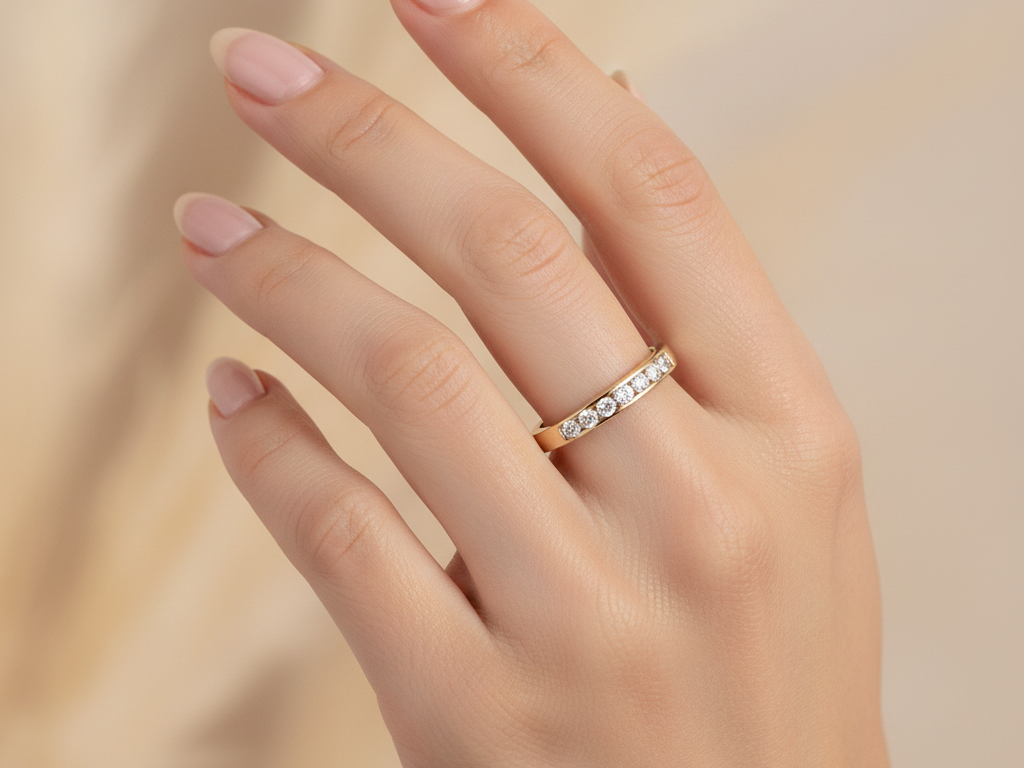 9ct Yellow Gold Round Cz Ring.