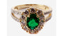9ct Yellow Gold Emerald Cz Ring.