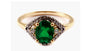 9ct Yellow Gold Emerald Cz Ring.