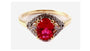 9ct Yellow Gold Ruby Cz Ring.