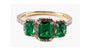 A 9ct Yellow Gold Emerald Cz Ring.