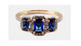 A 9ct Yellow Gold Sapphire Cz Ring.