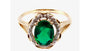 A 9ct Yellow Gold Emerald Cz Ring.