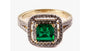A 9ct Yellow Gold Emerald Cz Ring.