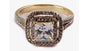 A 9ct Yellow Gold Cz Ring.