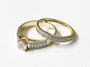 9ct Yellow Gold Cz Ring Set.