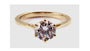 9ct Yellow Gold 7mm Cz Stone Ring.