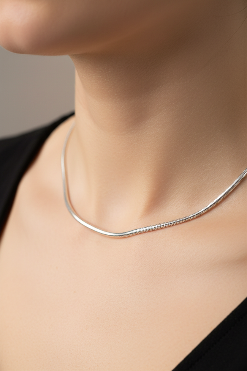 SILVER HEAVY SNAKE CHAIN