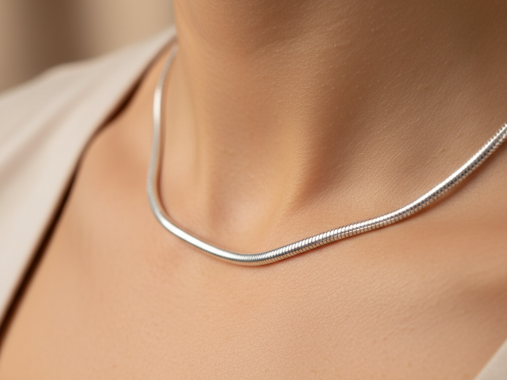 SILVER HEAVY SNAKE CHAIN  5MM