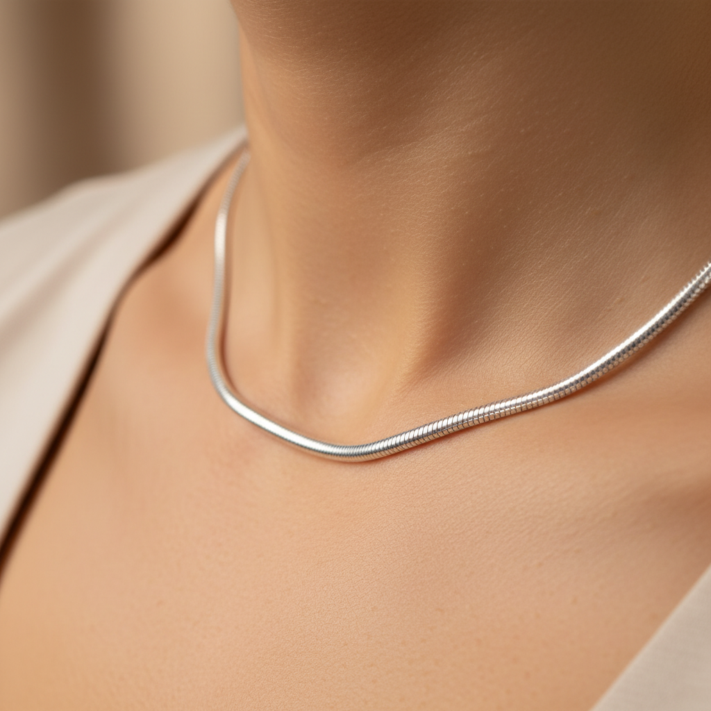 SILVER HEAVY SNAKE CHAIN  5MM