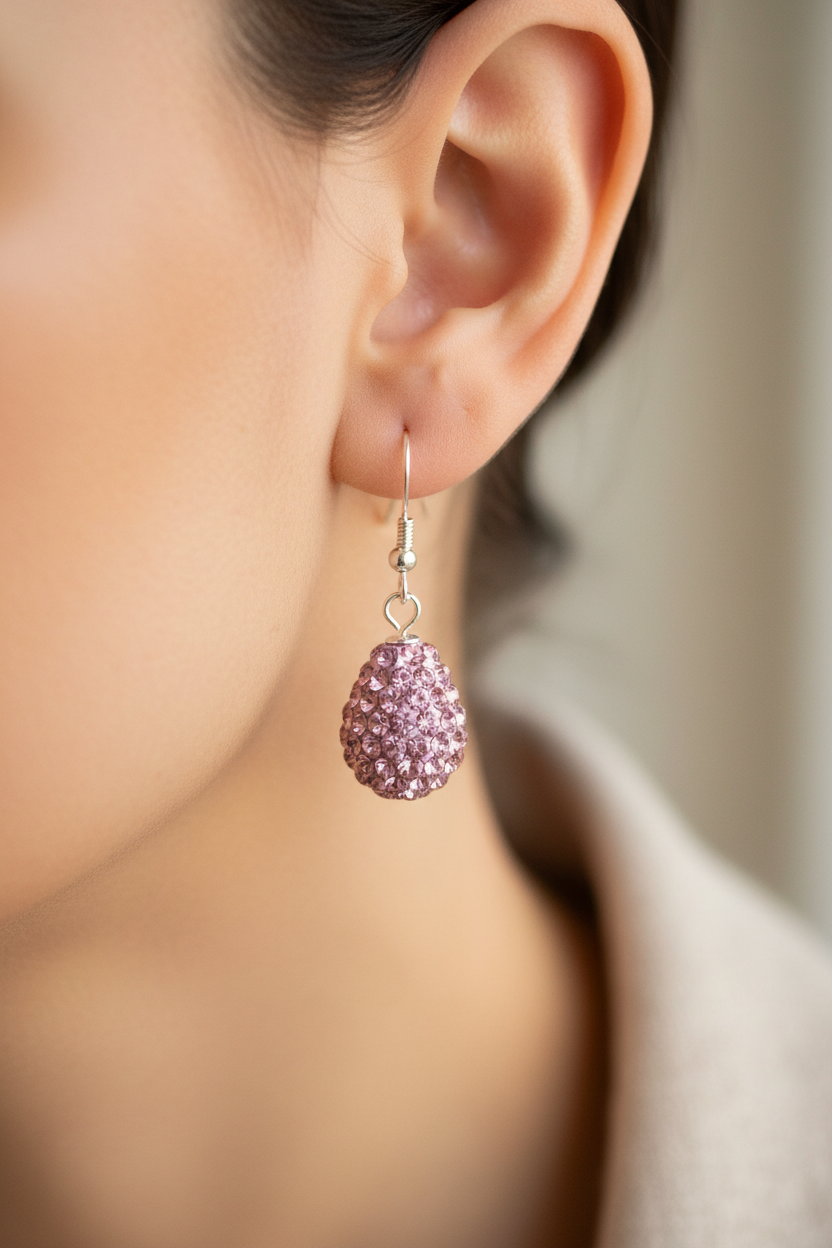 Shamballa Silver Earring