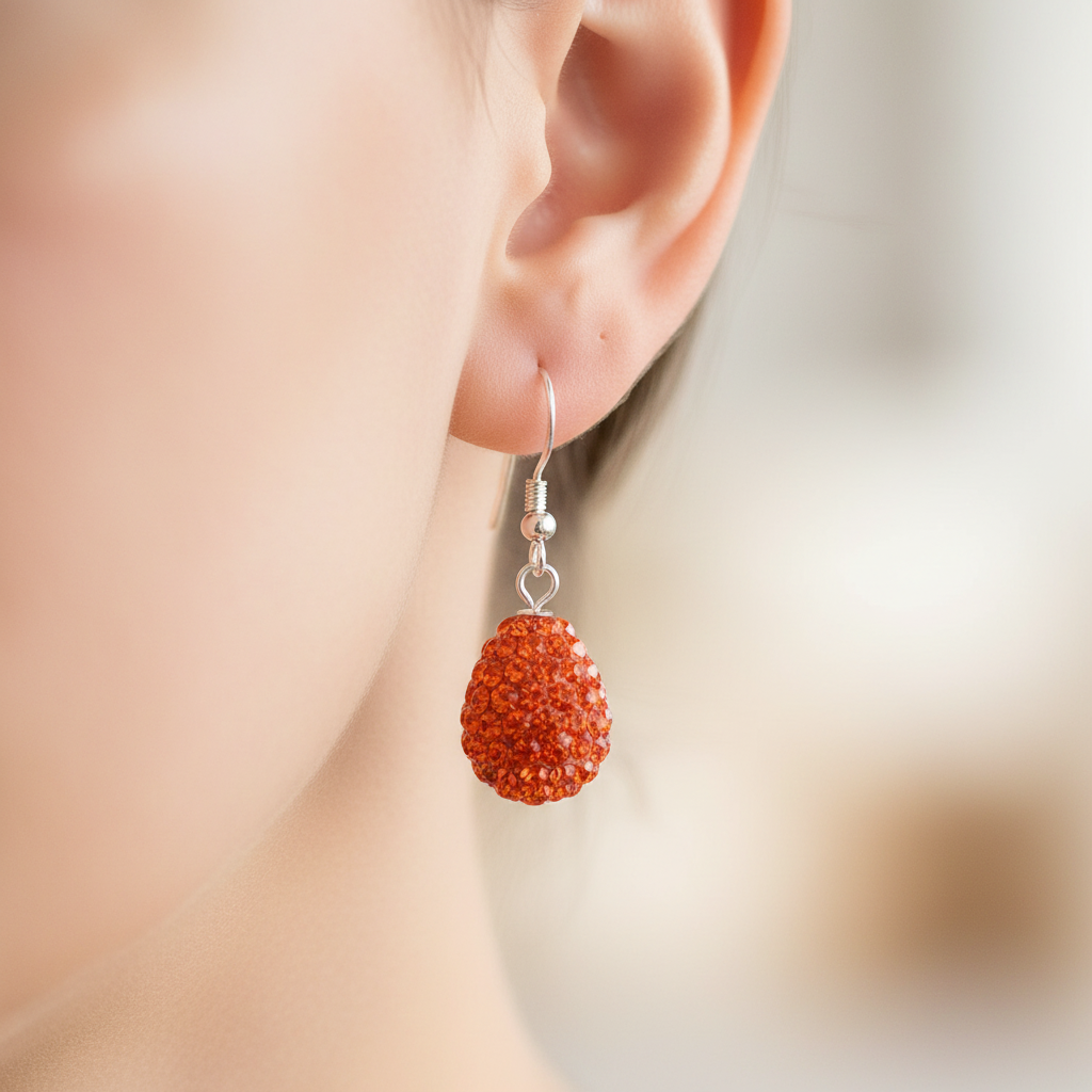 Shamballa Silver Earring