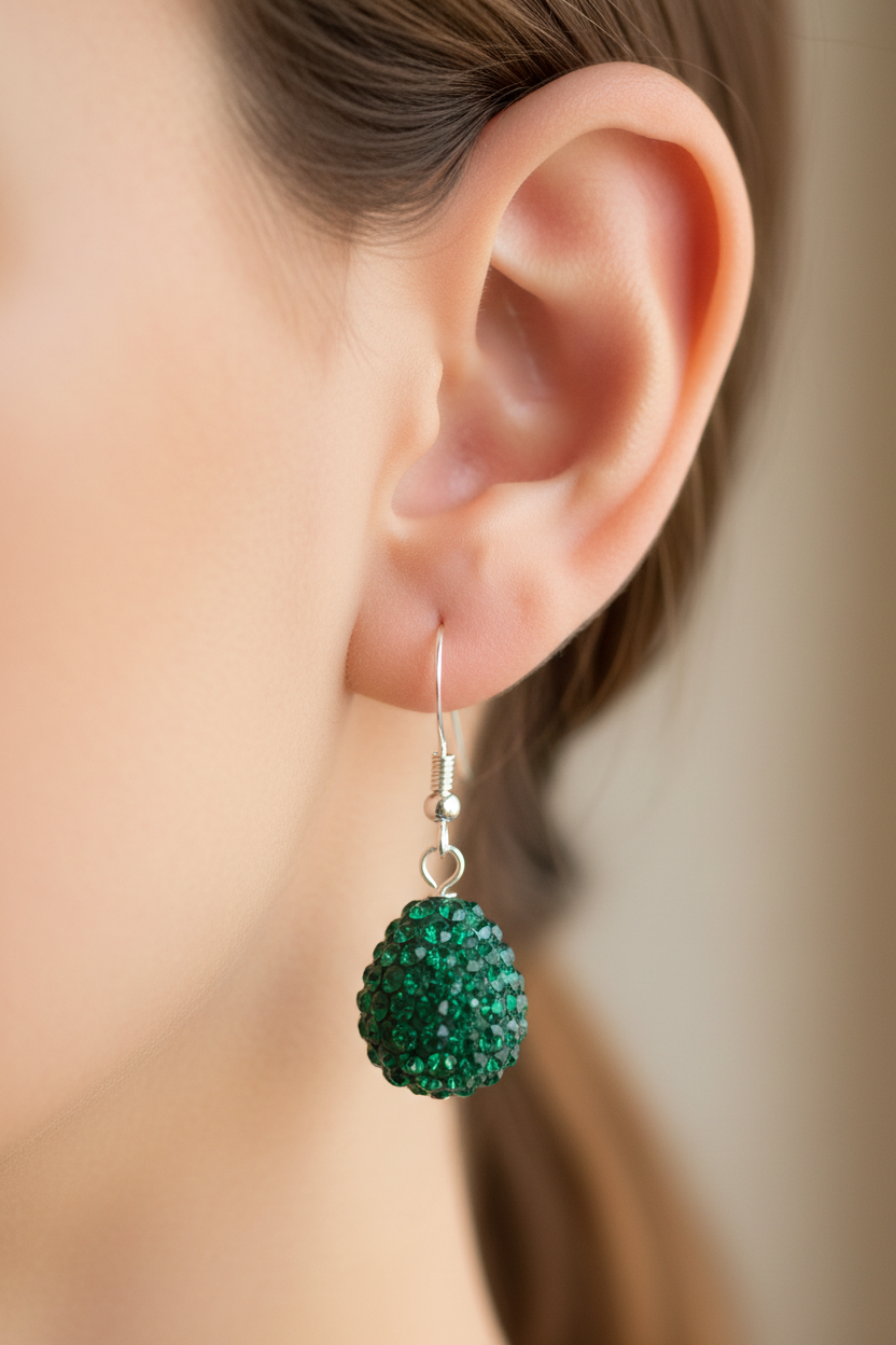 Shamballa Silver Earring