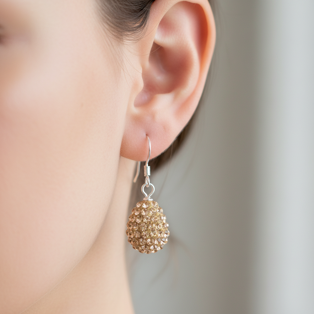 Shamballa Silver Earring