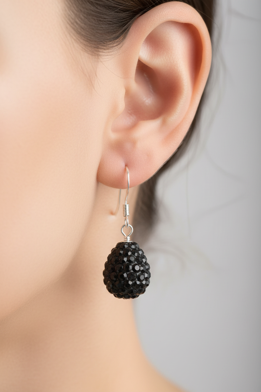 Shamballa Silver Earring
