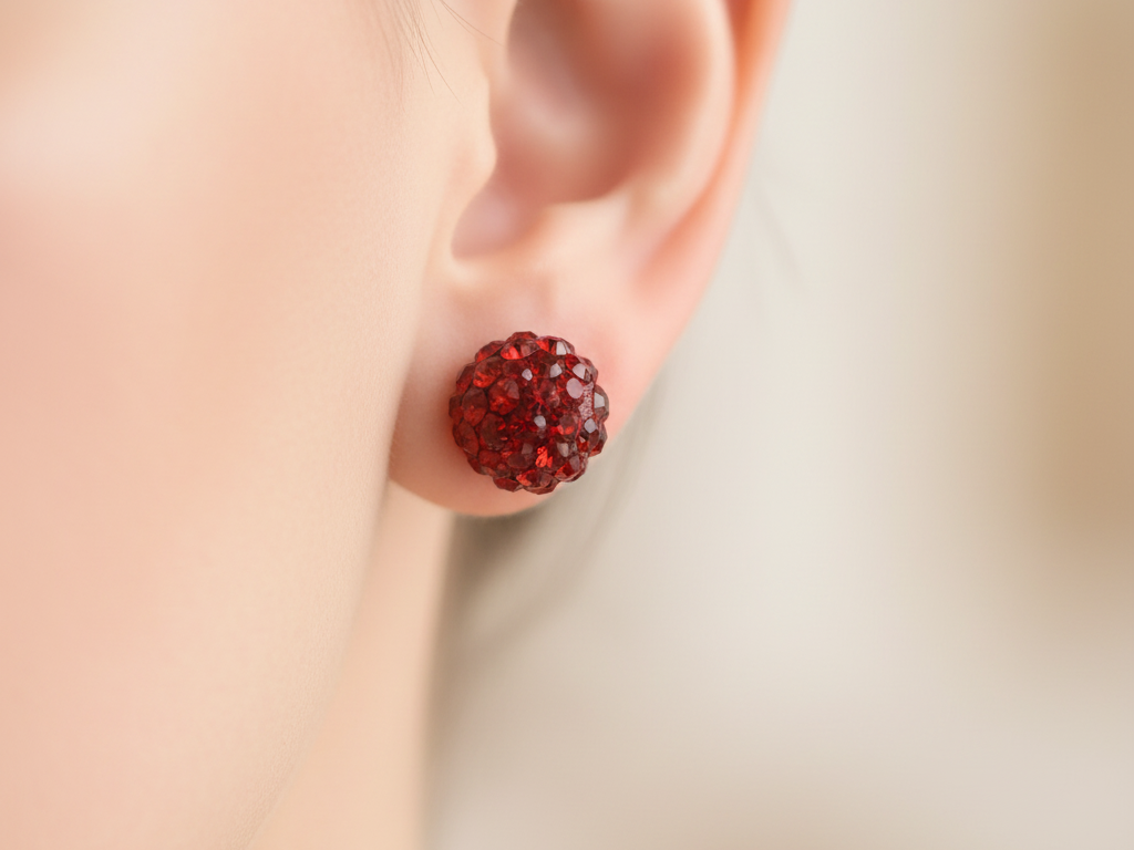 Shamballa Silver Earring