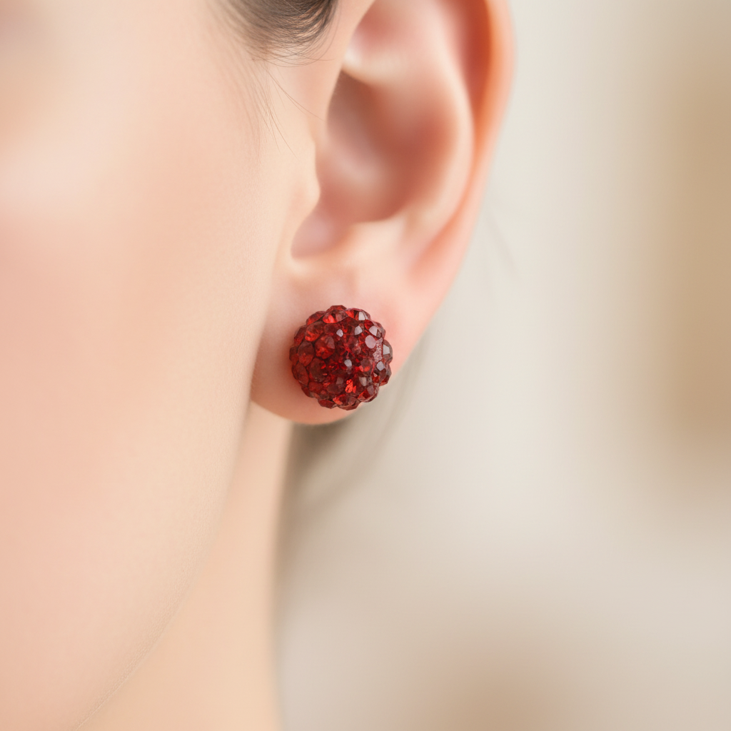 Shamballa Silver Earring