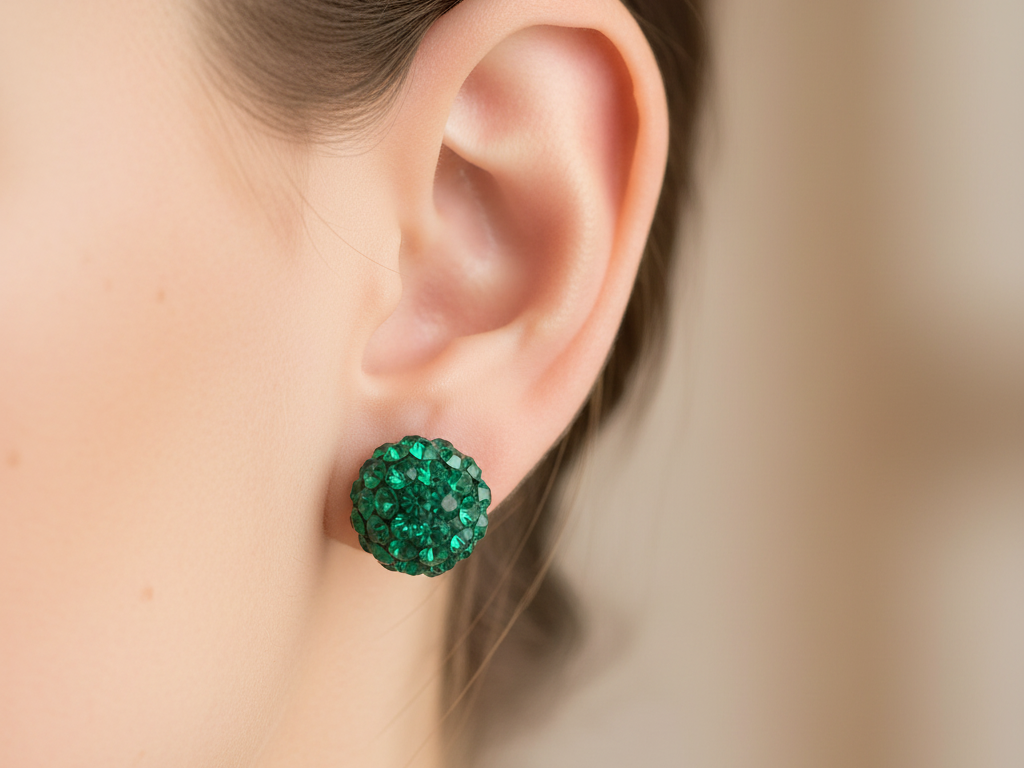 Shamballa Silver Earring