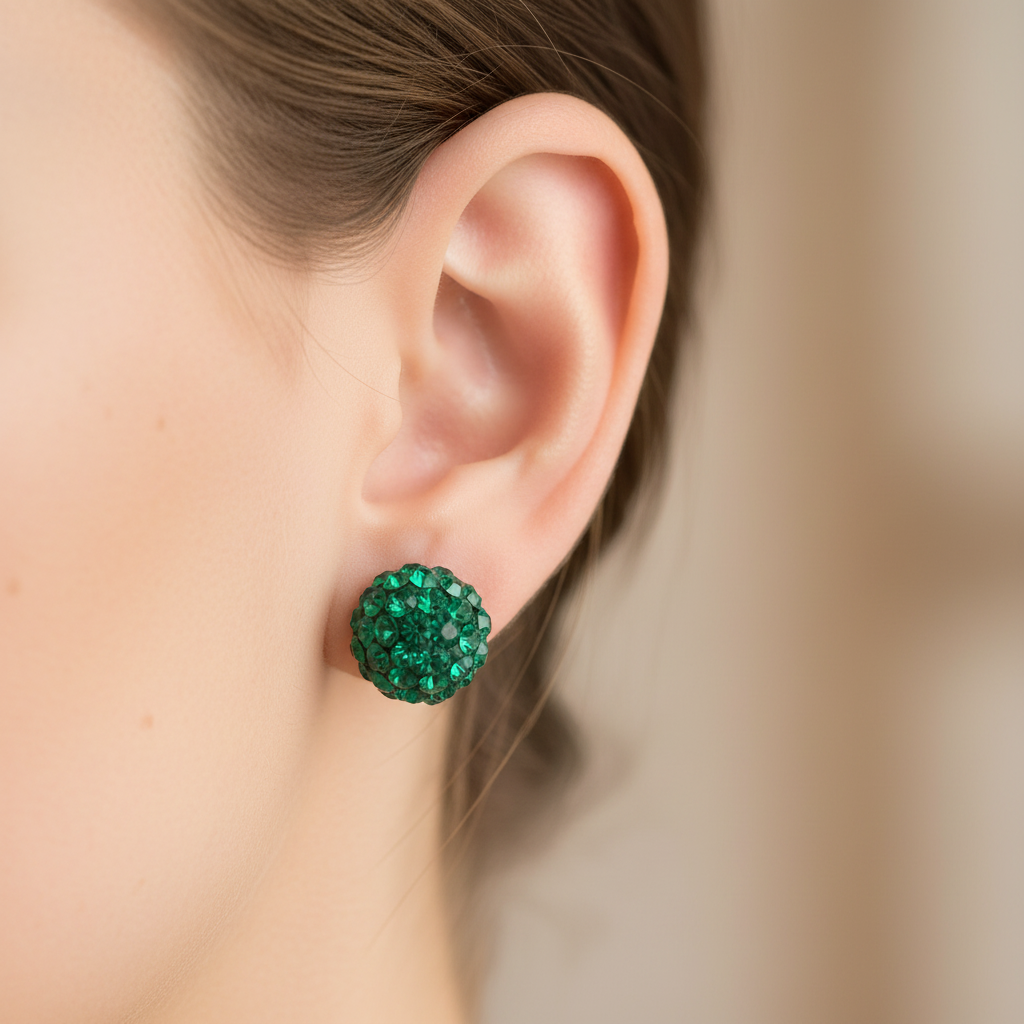 Shamballa Silver Earring