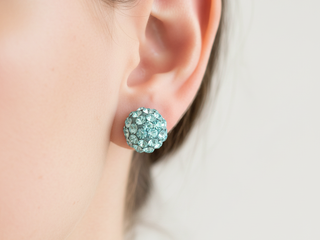 Shamballa Silver Earring