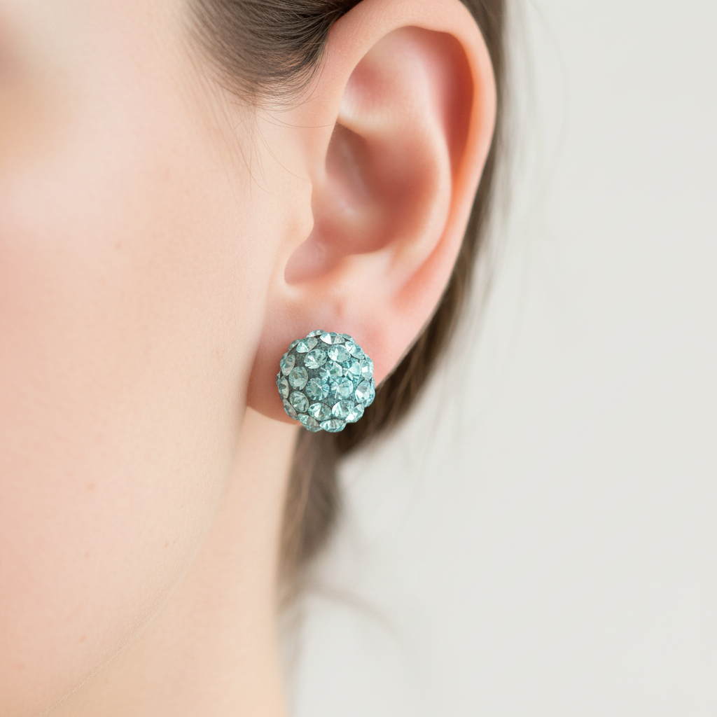 Shamballa Silver Earring