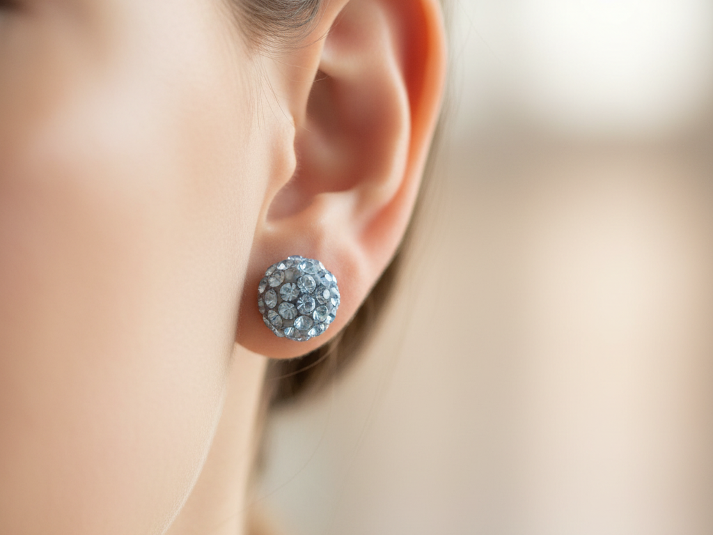 Shamballa Silver Earring