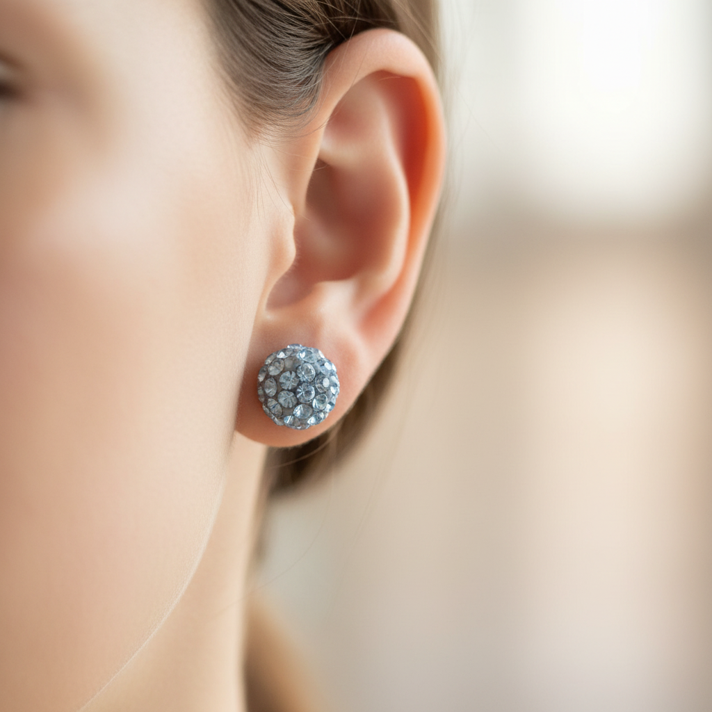 Shamballa Silver Earring