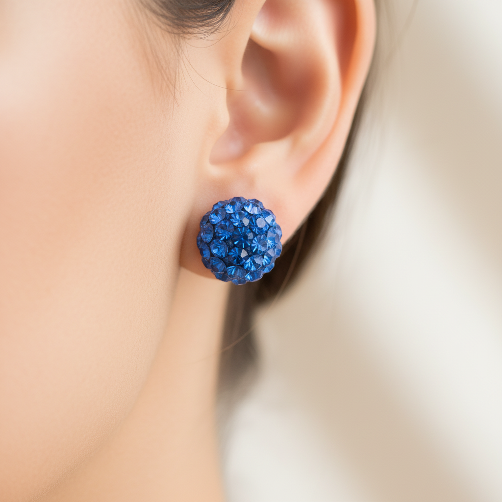 Shamballa Silver Earring