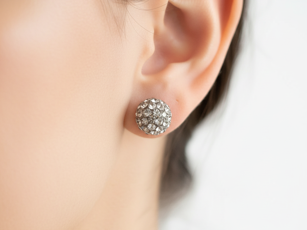 Shamballa Silver Earring