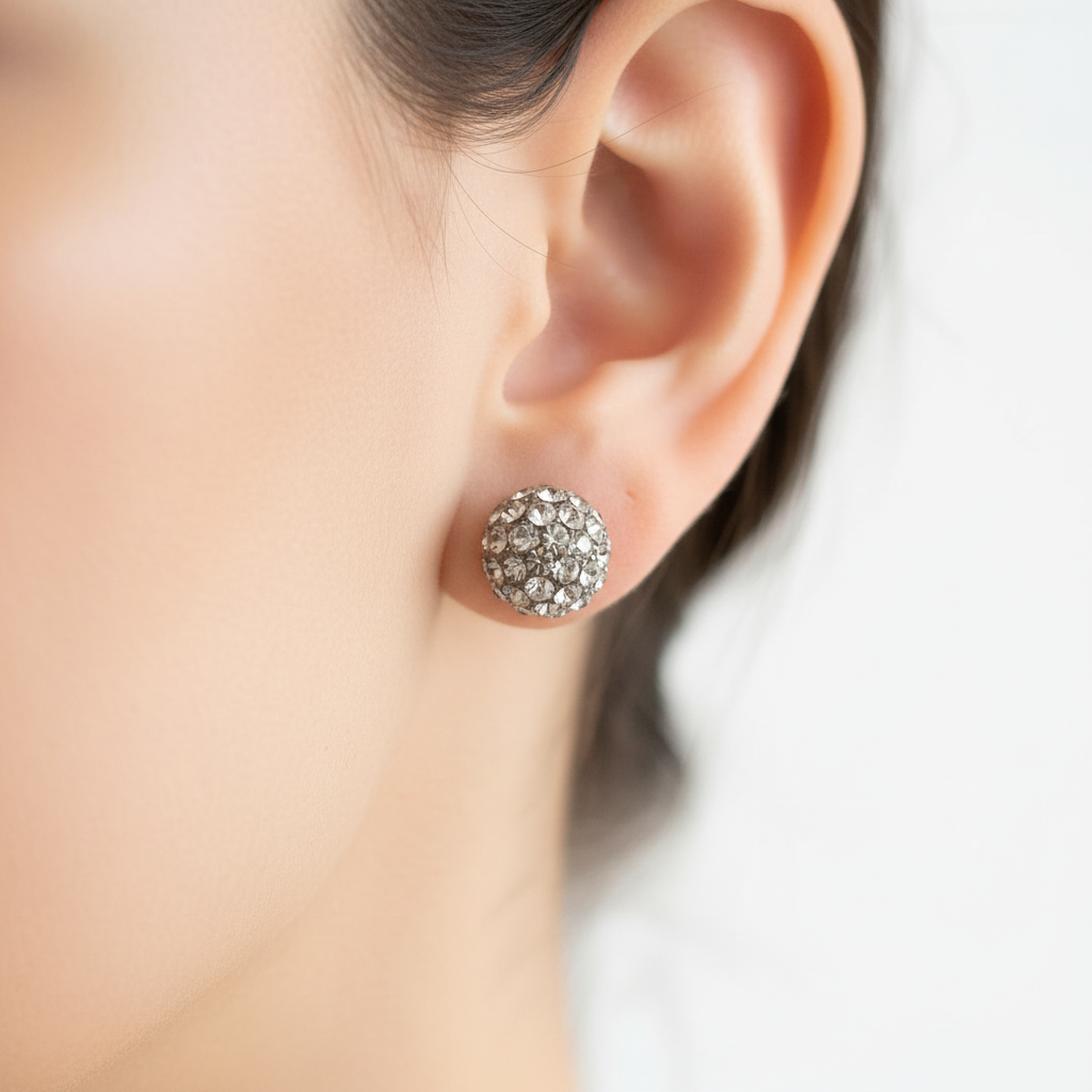 Shamballa Silver Earring