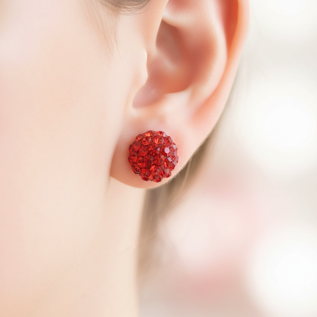 Shamballa Silver Earring