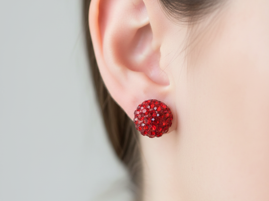 Shamballa Silver Earring