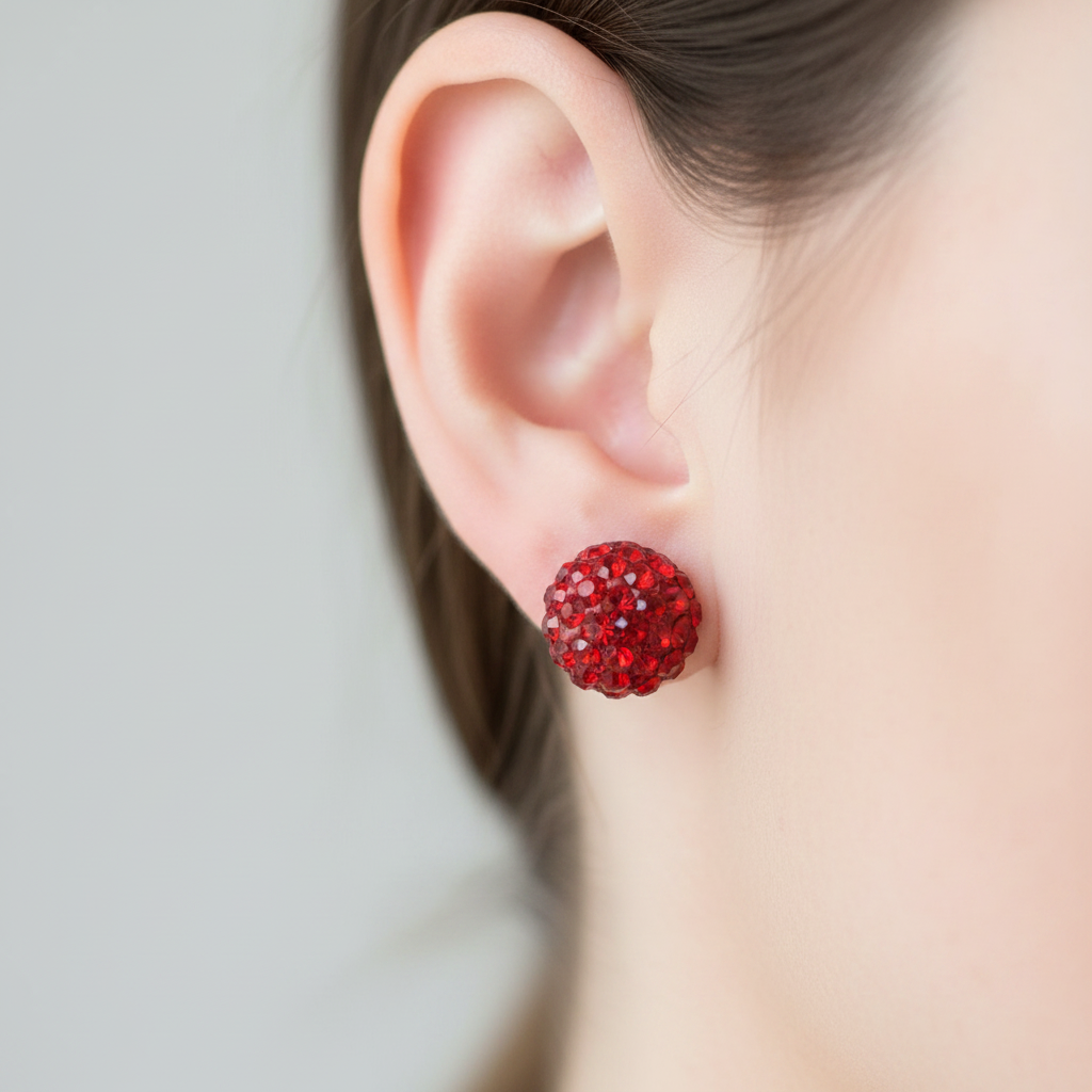Shamballa Silver Earring