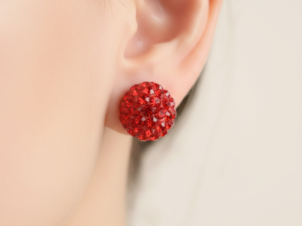 Shamballa Silver Earring